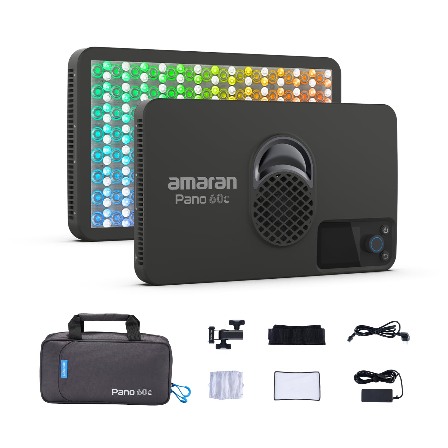 Amaran Pano 60c RGB COB Mobile Light Panel (2-Light Kit, Charcoal)